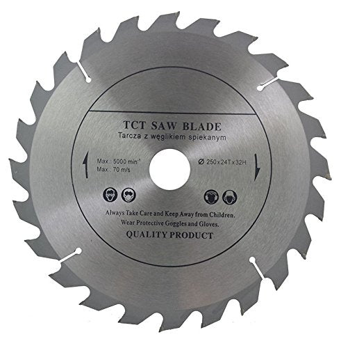 Top Quality Circular Saw Blade (Skill Saw) 250mm x 32mm Bore (30mm & 28mm, 25.4mm With Reduction Rings) for Wood Cutting discs Circular 250mm x 32mm x 24 Teeth - Voyto Ltd Online