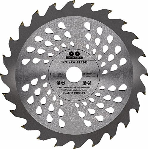 Top Quality Circular Saw Blade (Skill Saw) 180mm 20mm Bore (16mm with Reduction Ring) for Wood Cutting discs Circular 180mm x 20mm x 24 Teeth - Voyto Ltd Online