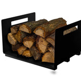 Rectangular Contemporary Steel Firewood Log Holder 2 Sizes in (Black or White) - Voyto Ltd Online