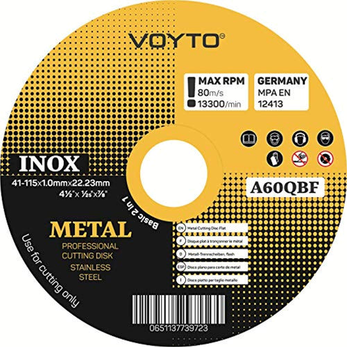 VOYTO Metal Cutting Discs Flat 50pk - 115 x 1 x 22.23mm - Voyto Ltd Online