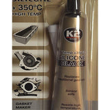 K2 High Temperature Silicone Sealant Dichtsi Likon, Temperature Extremes to + 350   °C; Black; 85g Tube - Voyto Ltd Online