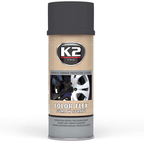 K2&nbsp;colour Flex 400&nbsp;ml liquid rubber, black matte spray film spray varnish spray paint. - Voyto Ltd Online