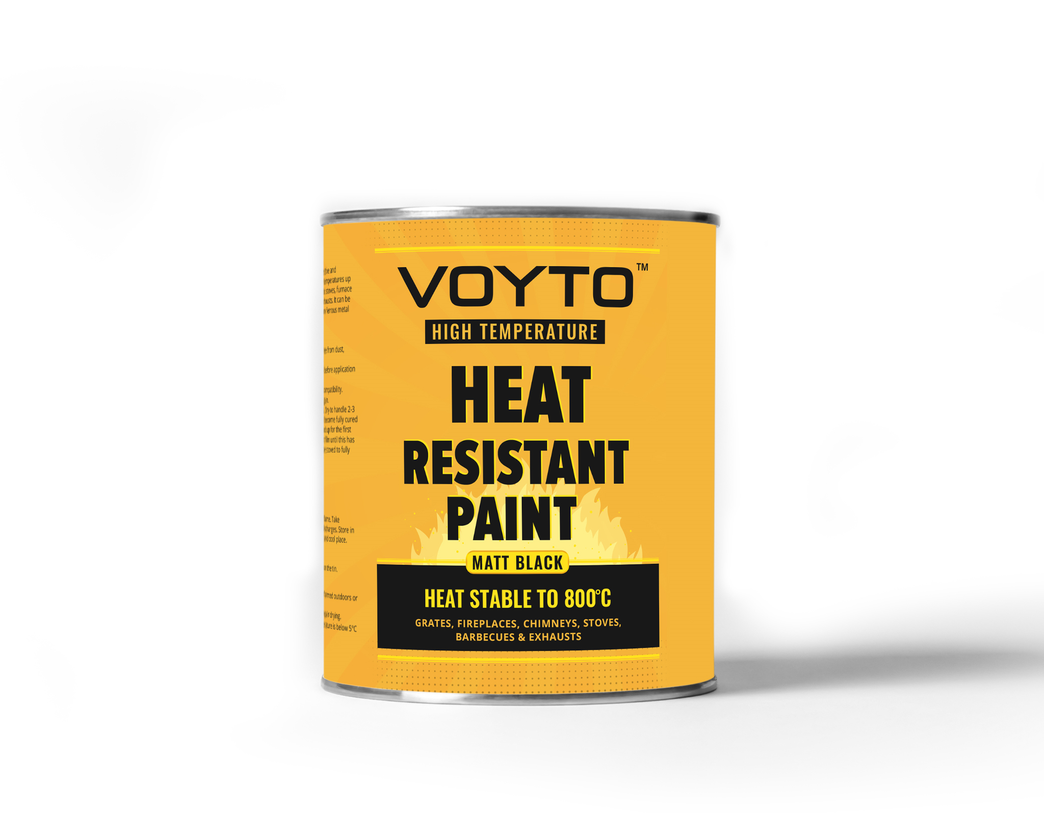 500ml Matt Black Heat Resistant Brush On Paint- Heat Resistant up to 800C Ideal for Stoves, Fireplaces, BBQ's, Firepits, Exhaust Pipes - Voyto Ltd Online