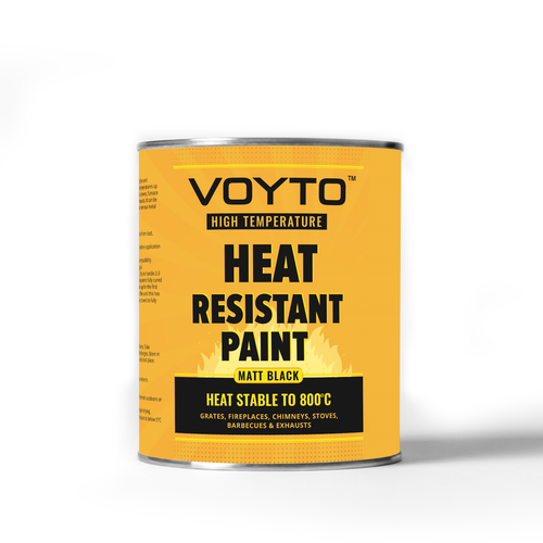 500ml Matt Black Heat Resistant Brush On Paint- Heat Resistant up to 800C Ideal for Stoves, Fireplaces, BBQ's, Firepits, Exhaust Pipes - Voyto Ltd Online