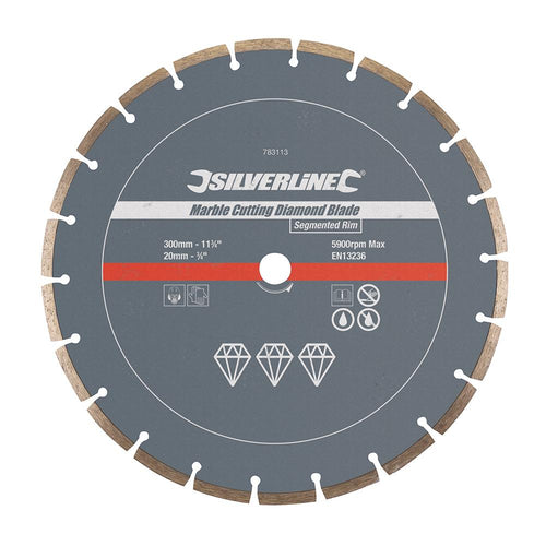 Silverline 783113 Marble Cutting Diamond Blade - 300 x 20mm Segmented Rim - Voyto Ltd Online