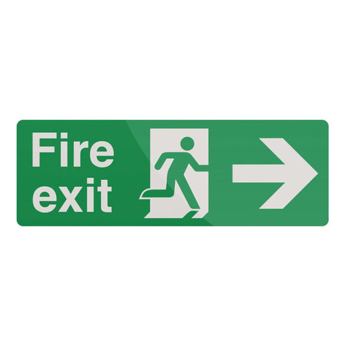 Fixman 366619 Fire Exit Arrow Sign - 400 x 150mm PL Right - Voyto Ltd Online