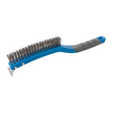 Silverline 156914 Stainless Steel Wire Brush with Scraper - 3 Row - Voyto Ltd Online