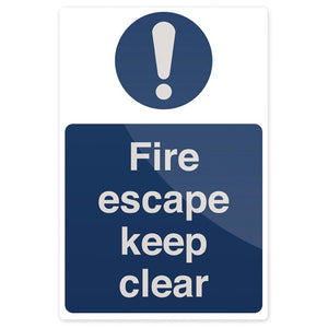 Fixman 896791 Fire Escape Keep Clear Sign - 200 x 300mm Rigid - Voyto Ltd Online
