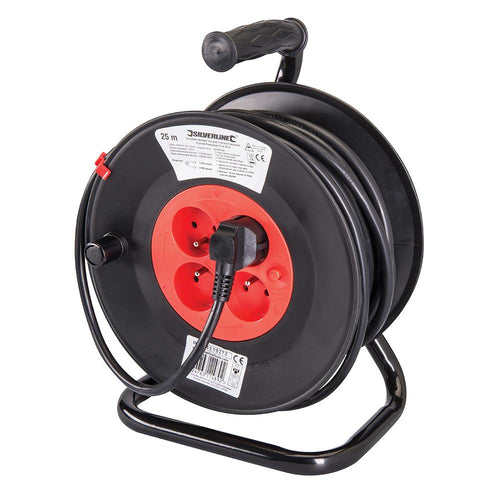 Powermaster 197525 French Type E Cable Reel 230V - 16A 25m 4 CEE 7/5 Sockets - Voyto Ltd Online