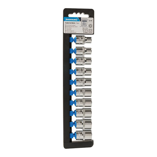 Silverline 245463 Socket Set 1/2" Drive 6pt Metric 10pce - 10 - 19mm - Voyto Ltd Online