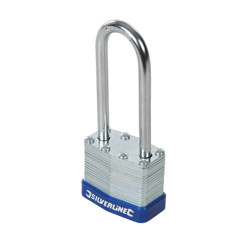 Silverline 345017 Laminated Padlock Long Shackle - 40mm - Voyto Ltd Online