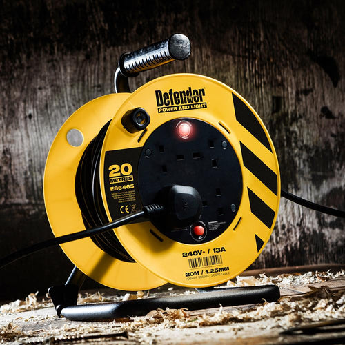 Defender E86465 Cable Reel 20m 4 Way - 240V 13A - Voyto Ltd Online