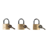 Silverline 984411 Brass Padlock Keyed to Differ 3pk - 40mm - Voyto Ltd Online