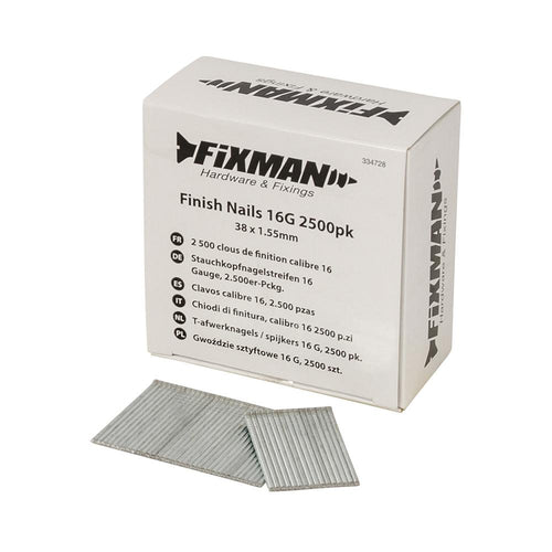 Fixman 334728 Finish Nails 16G 2500pk - 38 x 1.55mm - Voyto Ltd Online
