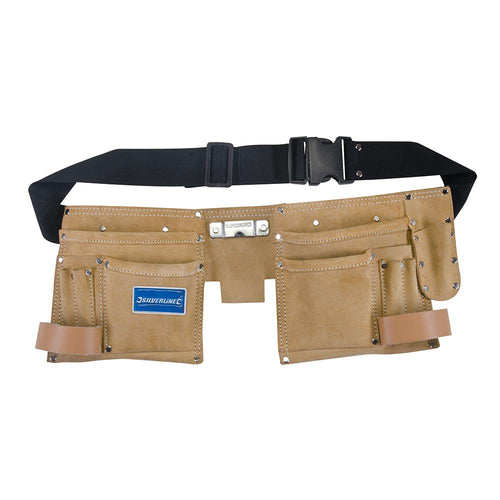 Silverline 395015 Double Pouch Tool Belt 11 Pocket - 300 x 200mm - Voyto Ltd Online