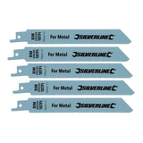 Silverline 427542 Recip Saw Blades for Metal 5pk - Bi-Metal - 18tpi - 150mm - Voyto Ltd Online