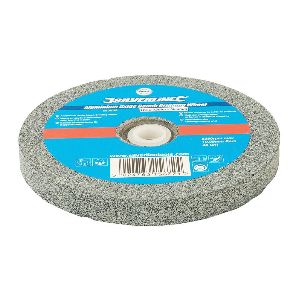 Silverline 553559 Aluminium Oxide Bench Grinding Wheel - 125 x 13mm Medium - Voyto Ltd Online
