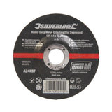 Silverline 275173 Heavy Duty Metal Grinding Disc Depressed - 125 x 6 x 22.23mm - Voyto Ltd Online