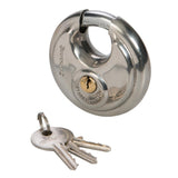 Silverline 292707 Stainless Steel Disc Padlock - 70mm - Voyto Ltd Online