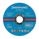 Silverline 972926 Inox Slitting Discs 10pk - 115 x 1 x 22.23mm - Voyto Ltd Online