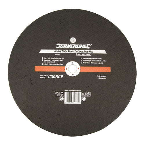 Silverline 274680 Heavy Duty Stone Cutting Disc Flat - 300 x 3.5 x 20mm - Voyto Ltd Online