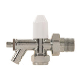 Plumbob 855285 Chrome-Plated Angled Radiator Valve With Drain Off - 15mm - Voyto Ltd Online