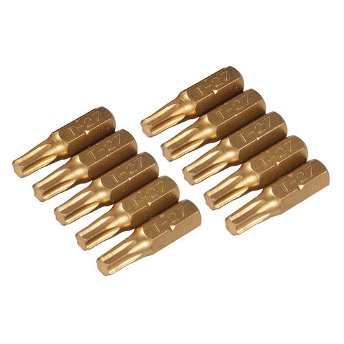 Silverline 589677 T27 Gold Screwdriver Bits 10pk - T27 - Voyto Ltd Online