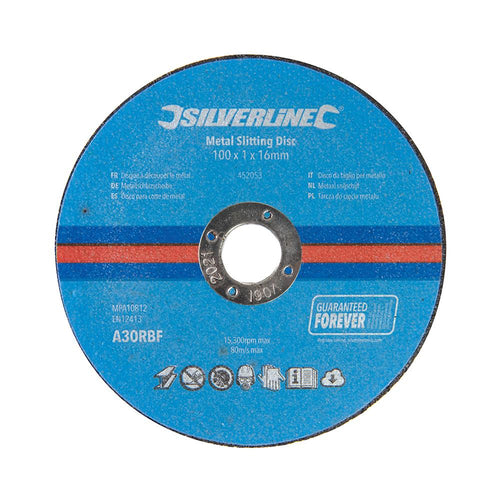 Silverline 452053 Metal Slitting Discs 10pk - 100 x 1 x 16mm - Voyto Ltd Online