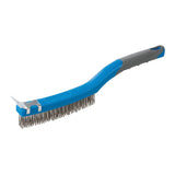 Silverline 156914 Stainless Steel Wire Brush with Scraper - 3 Row - Voyto Ltd Online