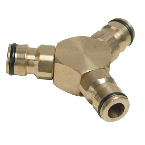 Silverline 763559 3-Way Connector Brass - 1/2" Male - Voyto Ltd Online
