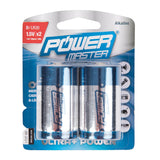 Powermaster 485322 D-Type Super Alkaline Battery LR20 2pk - 2pk - Voyto Ltd Online