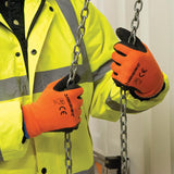 Silverline 736809 Hi-Vis Builders Gloves Orange - L 10 - Voyto Ltd Online