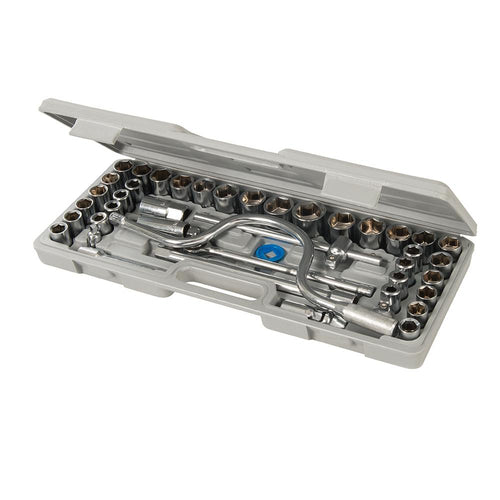 Silverline 282384 Socket Wrench Set 1/2" Drive Metric/AF 42pce - 42pce - Voyto Ltd Online