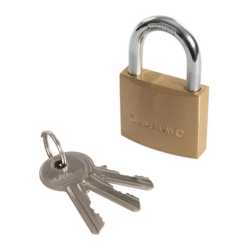Silverline MSS03 Brass Padlock - 40mm - Voyto Ltd Online