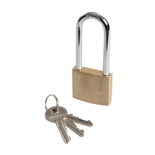 Silverline MSS03L Brass Padlock Long Shackle - 40mm - Voyto Ltd Online