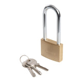 Silverline MSS04L Brass Padlock Long Shackle - 50mm - Voyto Ltd Online