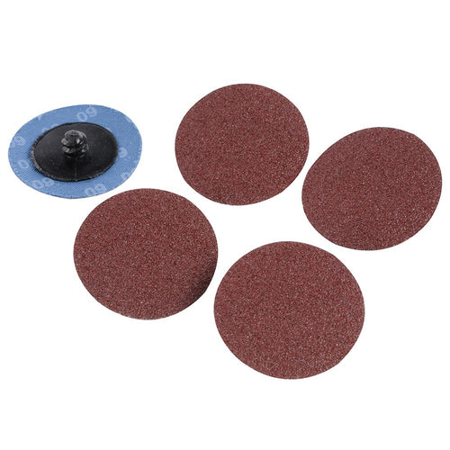 Silverline 100065 50mm Quick-Change Sanding Discs Set 5pce - 60 Grit - Voyto Ltd Online