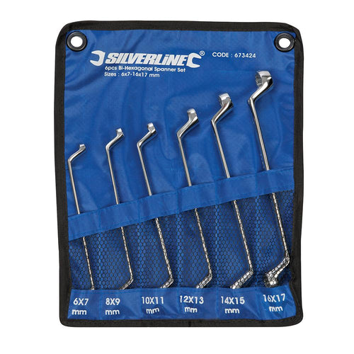 Silverline 673424 Deep Offset Ring Spanners Set 6pce - 6 - 17mm - Voyto Ltd Online