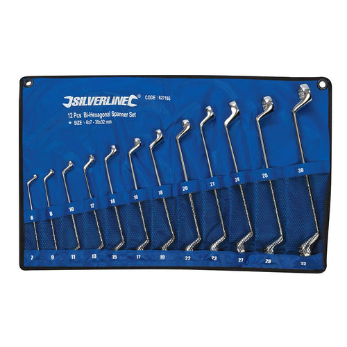 Silverline 627185 Deep Offset Ring Spanners Set 12pce - 6 - 32mm - Voyto Ltd Online