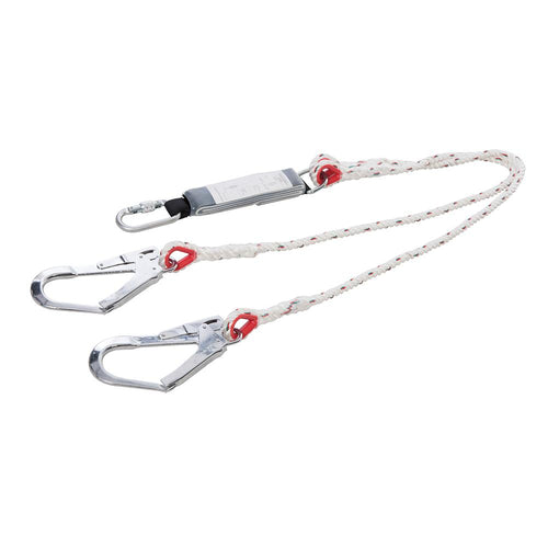 Silverline 867882 Energy Absorbing Twin Lanyard - 1.5m - Voyto Ltd Online