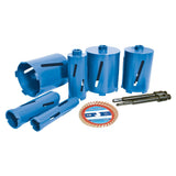 Silverline 427650 Diamond Core Drill Kit 6-Core 12pce - 38, 52, 65, 107, 117 & 127mm Dia - Voyto Ltd Online