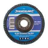 Silverline 793761 Aluminium Oxide Flap Disc - 115mm 60 Grit - Voyto Ltd Online