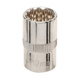 Silverline 765262 Socket 3/8" Drive 12pt Metric - 12mm - Voyto Ltd Online