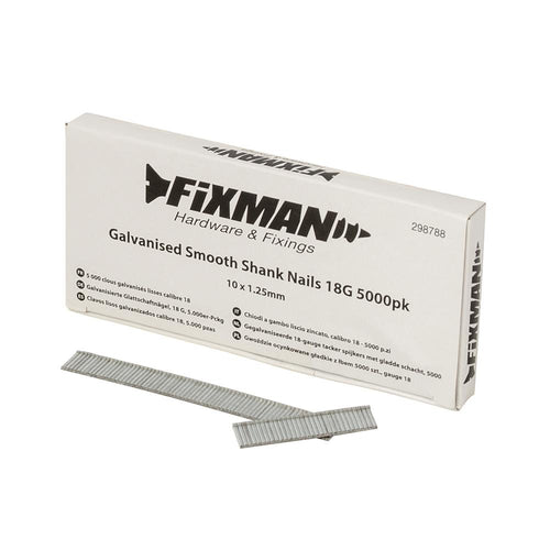 Fixman 781047 Galvanised Smooth Shank Nails 18G 5000pk - 14 x 1.25mm - Voyto Ltd Online