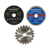 Silverline 604320 Mini Saw Blade Set 3pce - 85mm Dia - 15mm Bore - Voyto Ltd Online