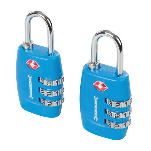 Silverline 709502 TSA Combination Luggage Padlocks 2pk - 3-Digit - Voyto Ltd Online