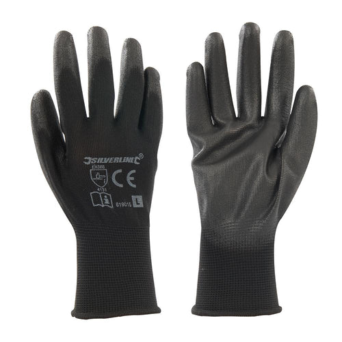Silverline 819015 Black Palm Gloves - L 10 - Voyto Ltd Online