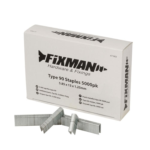 Fixman 331428 Type 90 Staples 5000pk - 5.80 x 25 x 1.25mm - Voyto Ltd Online
