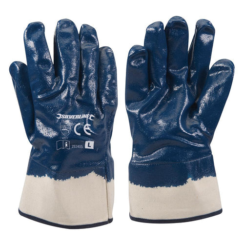 Silverline 282405 Jersey Lined Nitrile Gloves - L10 - Voyto Ltd Online